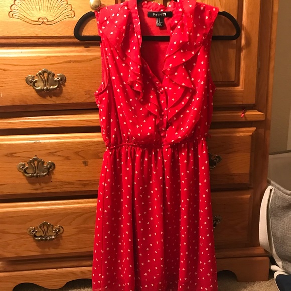 Forever 21 Dresses & Skirts - Forever 21 red heart print dress
